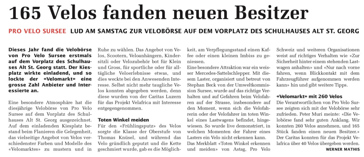 Velobörse war erfolgreich und stimmig